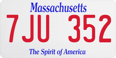 MA license plate 7JU352