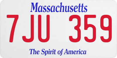 MA license plate 7JU359