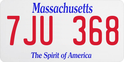 MA license plate 7JU368