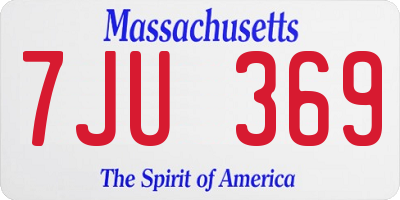 MA license plate 7JU369