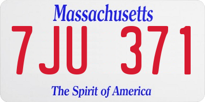 MA license plate 7JU371