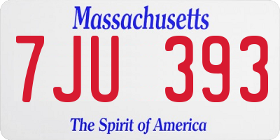 MA license plate 7JU393