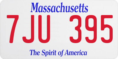 MA license plate 7JU395