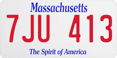 MA license plate 7JU413