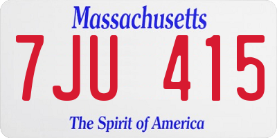MA license plate 7JU415