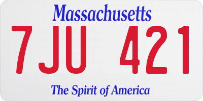 MA license plate 7JU421