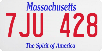 MA license plate 7JU428