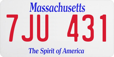 MA license plate 7JU431