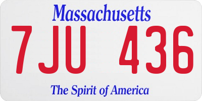 MA license plate 7JU436