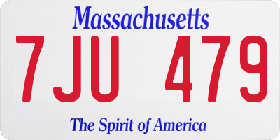 MA license plate 7JU479