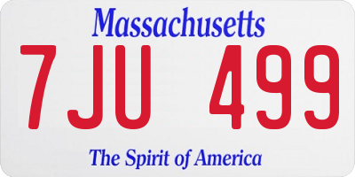 MA license plate 7JU499