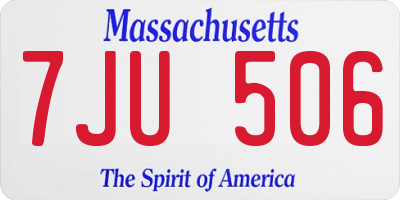 MA license plate 7JU506