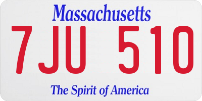 MA license plate 7JU510