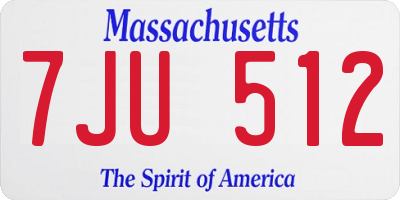 MA license plate 7JU512