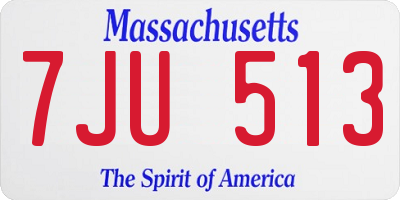 MA license plate 7JU513