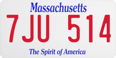 MA license plate 7JU514