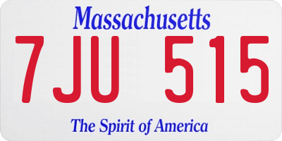 MA license plate 7JU515