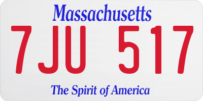 MA license plate 7JU517
