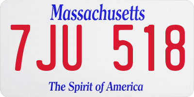 MA license plate 7JU518