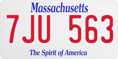 MA license plate 7JU563