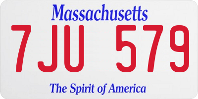 MA license plate 7JU579