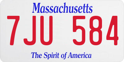 MA license plate 7JU584