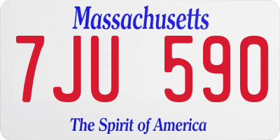 MA license plate 7JU590