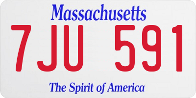 MA license plate 7JU591