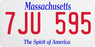 MA license plate 7JU595