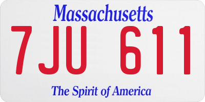 MA license plate 7JU611