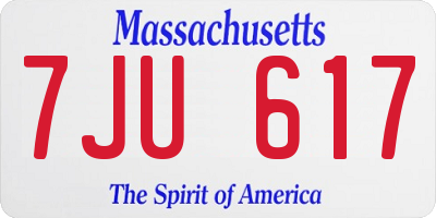 MA license plate 7JU617