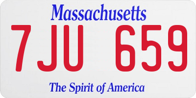 MA license plate 7JU659