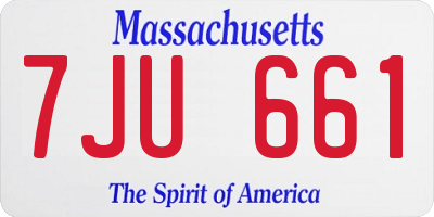 MA license plate 7JU661