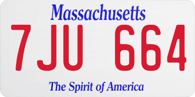 MA license plate 7JU664