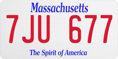 MA license plate 7JU677