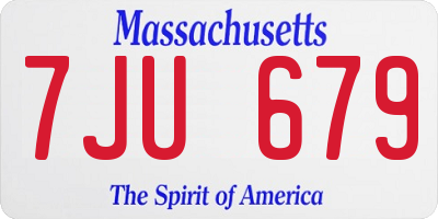 MA license plate 7JU679