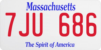 MA license plate 7JU686