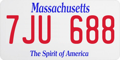 MA license plate 7JU688