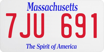 MA license plate 7JU691