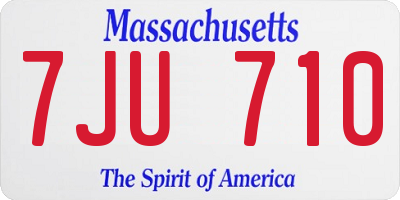 MA license plate 7JU710