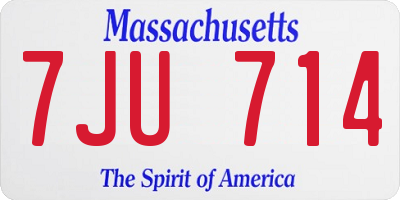 MA license plate 7JU714