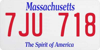 MA license plate 7JU718