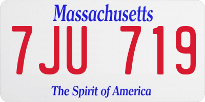 MA license plate 7JU719