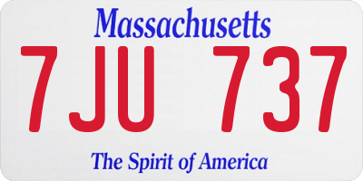 MA license plate 7JU737
