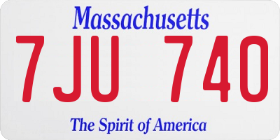 MA license plate 7JU740