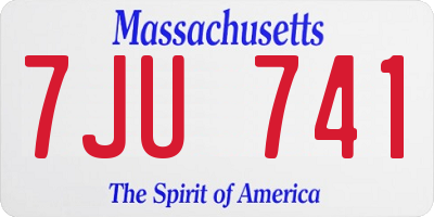 MA license plate 7JU741