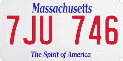 MA license plate 7JU746