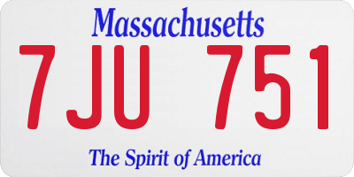 MA license plate 7JU751