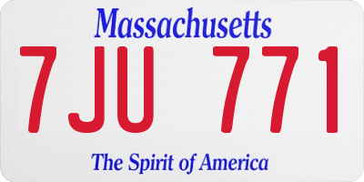 MA license plate 7JU771