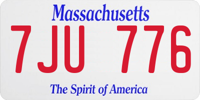 MA license plate 7JU776